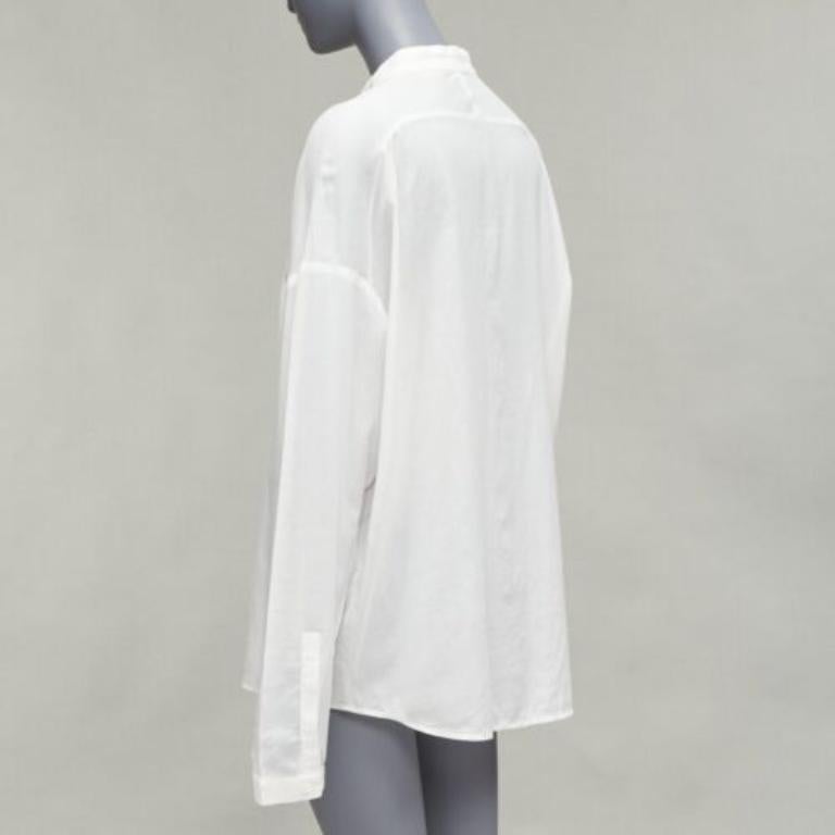 HAIDER ACKERMANN white 100% cotton bishop collar oversized flowy shirt FR34 XS For Sale 1