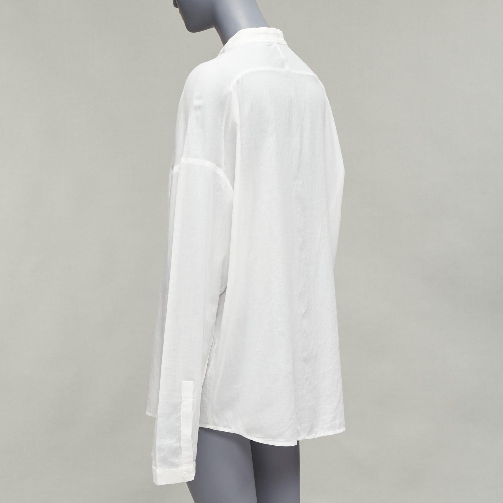 HAIDER ACKERMANN white 100% cotton bishop collar oversized flowy shirt FR34 XS For Sale 2