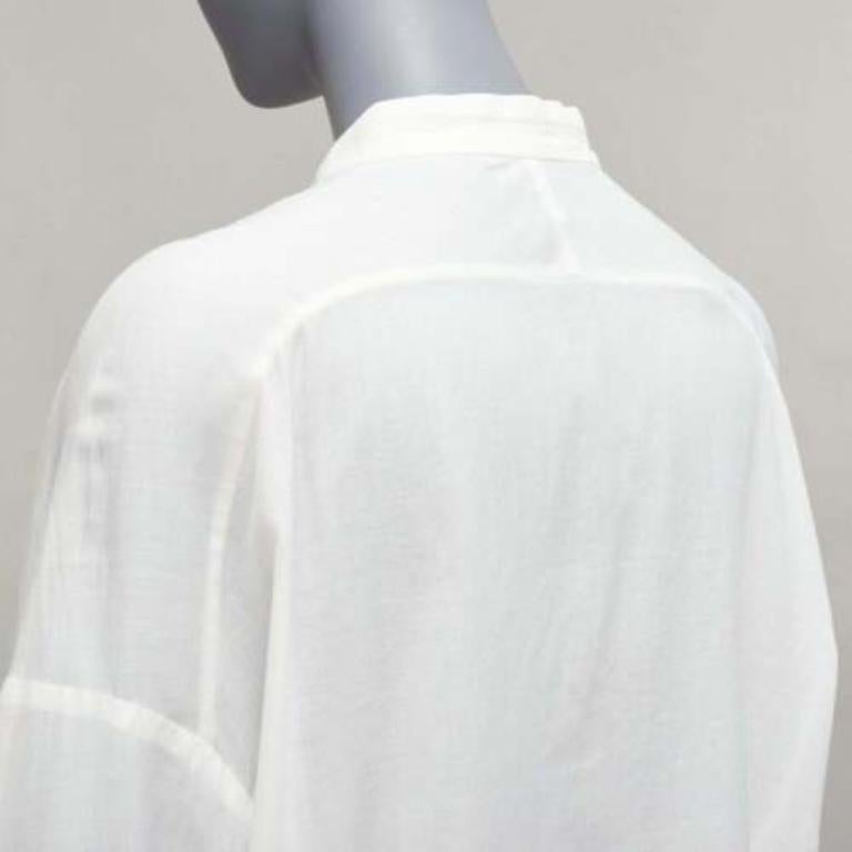 HAIDER ACKERMANN white 100% cotton bishop collar oversized flowy shirt FR34 XS For Sale 2