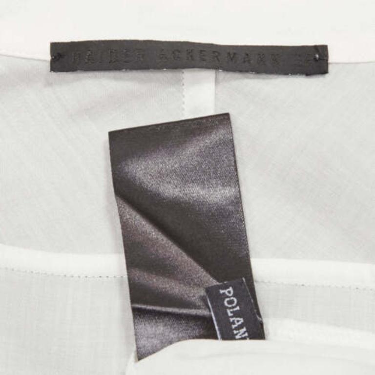 HAIDER ACKERMANN white 100% cotton bishop collar oversized flowy shirt FR34 XS For Sale 3