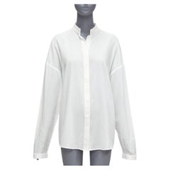 HAIDER ACKERMANN white 100% cotton bishop collar oversized flowy shirt FR34 XS
