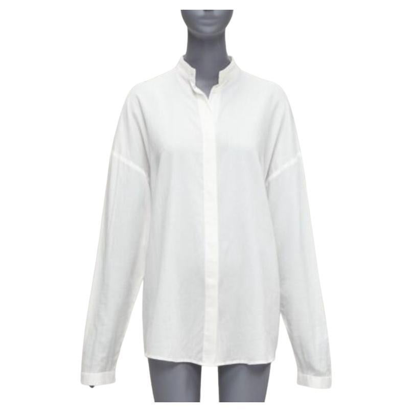 HAIDER ACKERMANN white 100% cotton bishop collar oversized flowy shirt FR34 XS For Sale