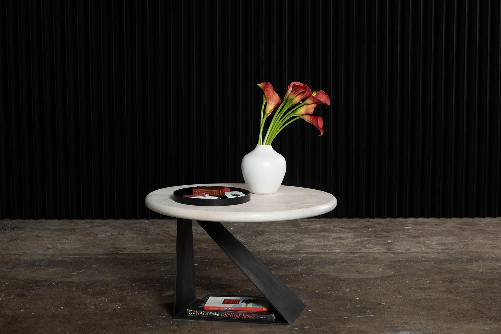 Blackened HAIDER Side Table 'Short, Circle' For Sale
