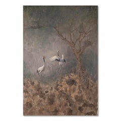 Peinture d'animaux originale à l'huile sur toile HaiJun Chen « Gris Mist I »
