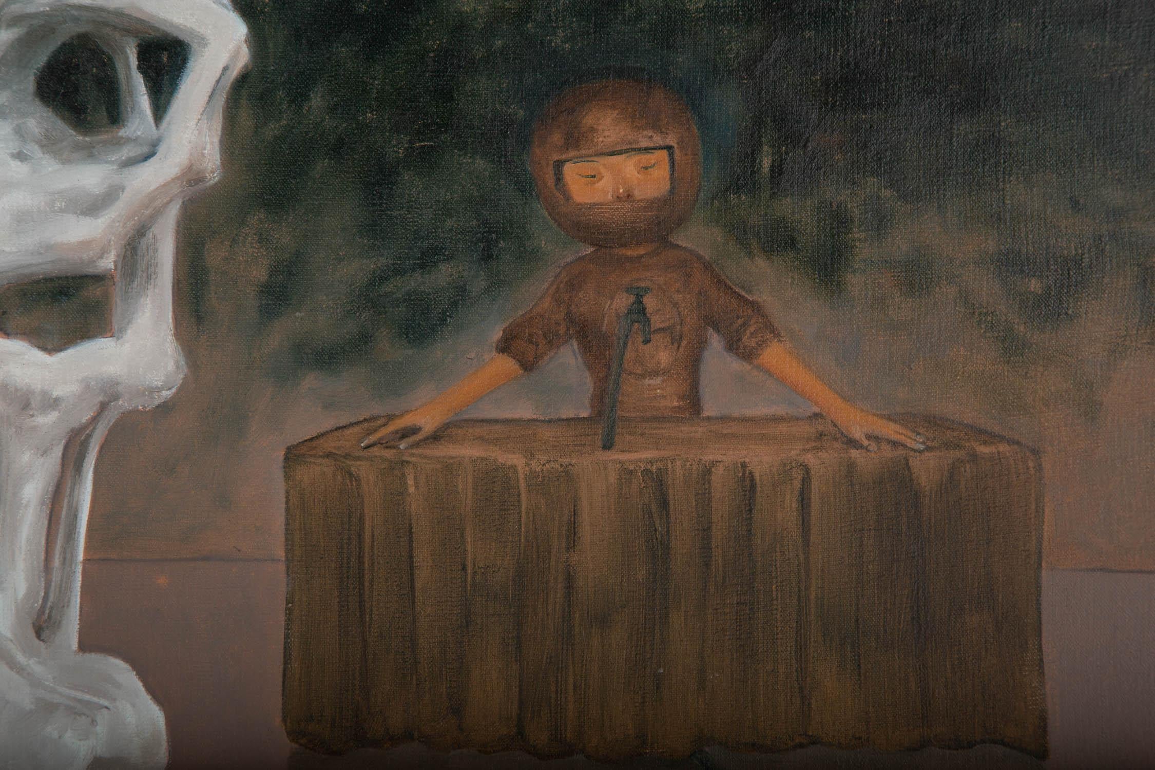 HaiJun Chen Pittura a olio originale surrealista 