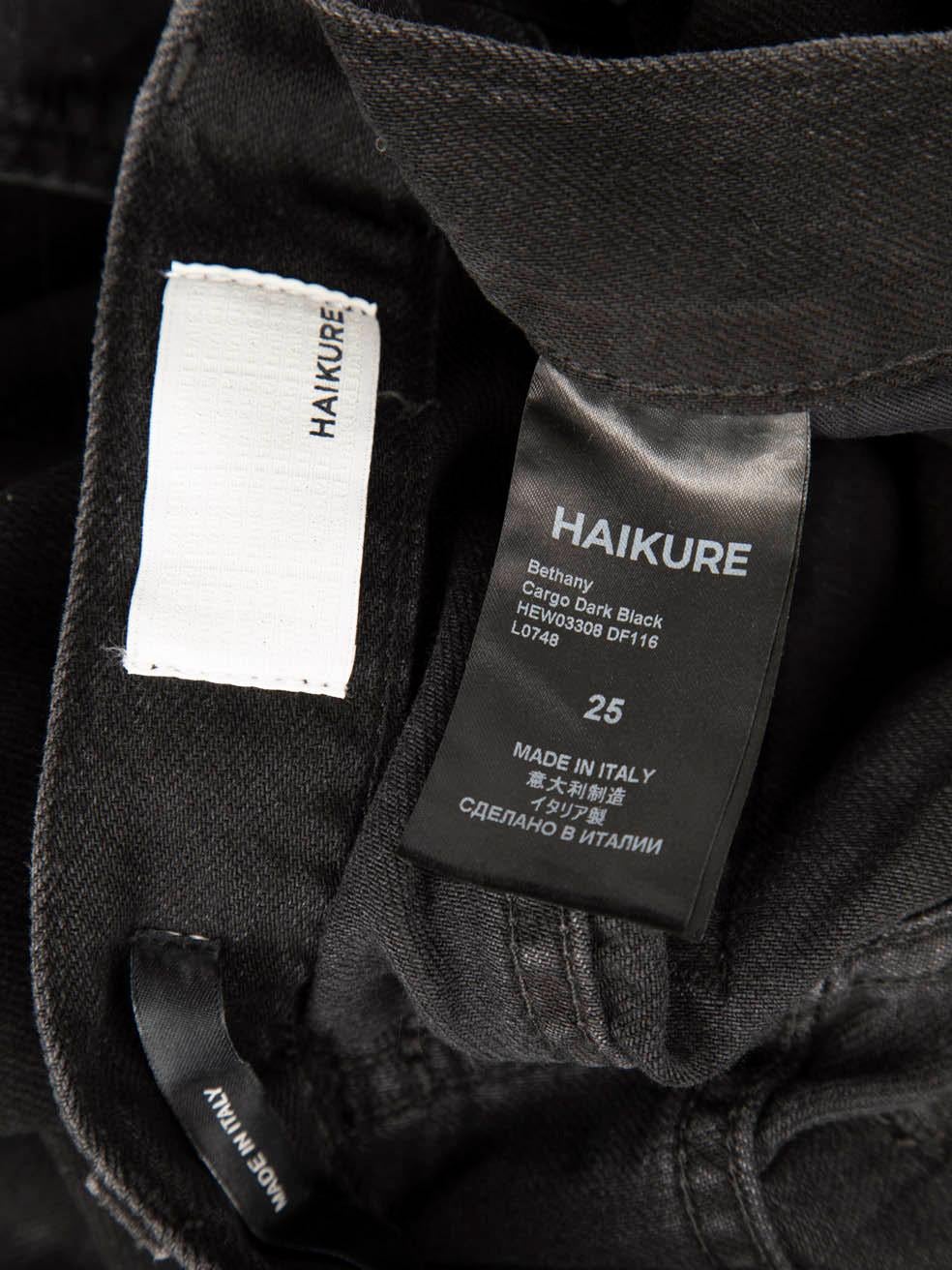Haikure Jeans Cargo a gamba larga in denim nero taglia S in vendita 1