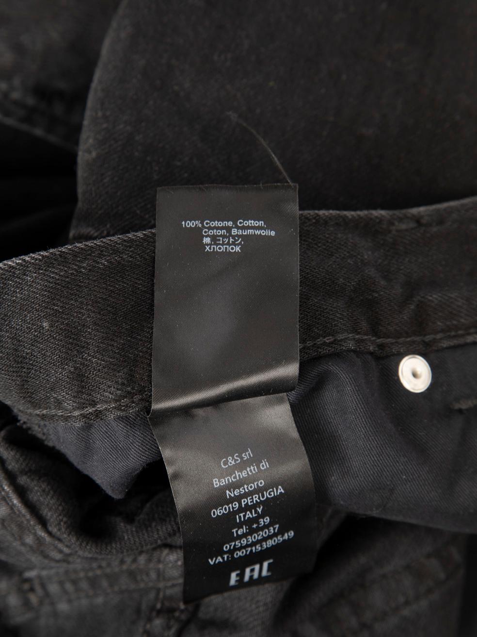 Haikure Jeans Cargo a gamba larga in denim nero taglia S in vendita 2