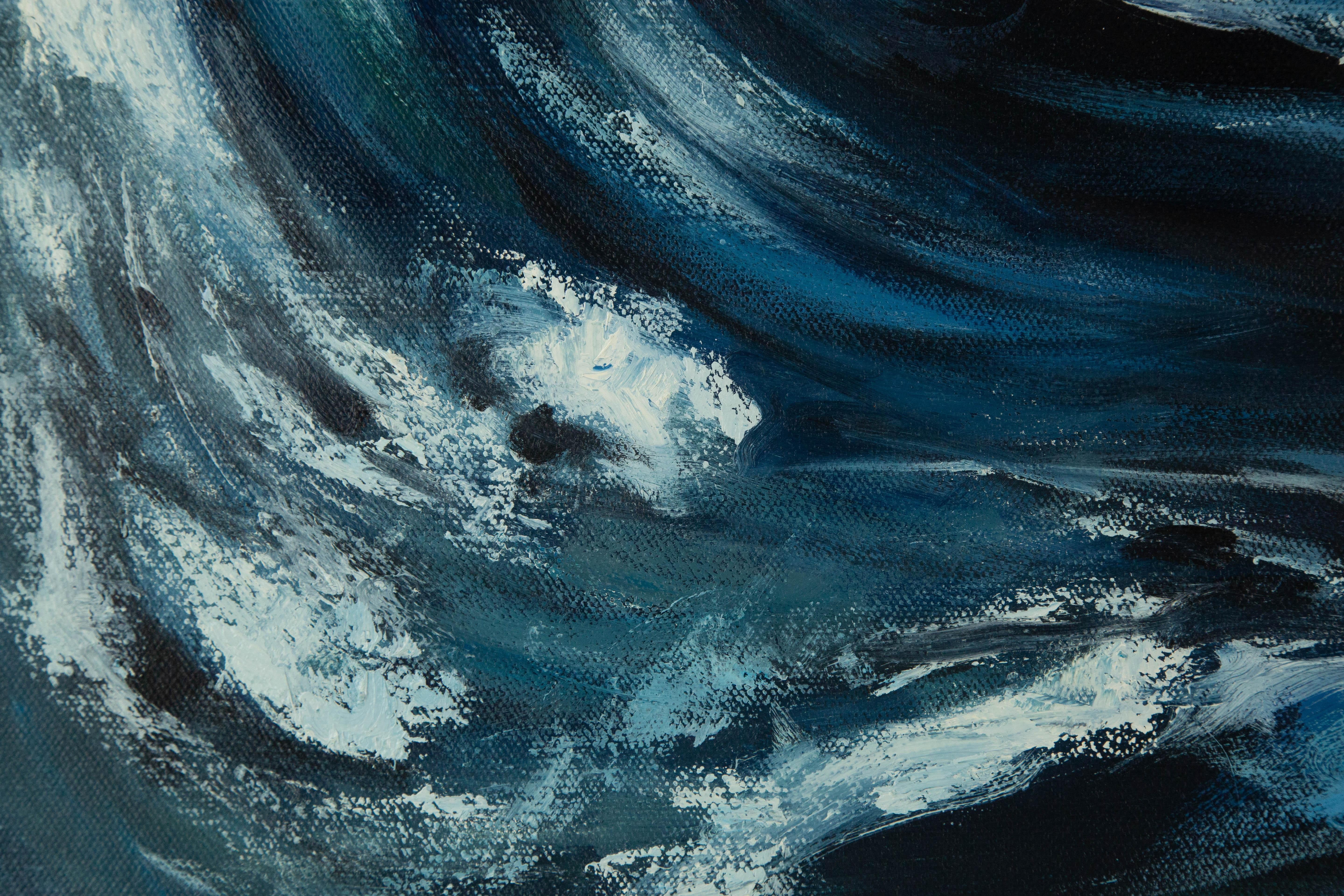 Hailong Li Aquarell Original Öl auf Leinwand „Seascape“ von Hailong Li im Angebot 2