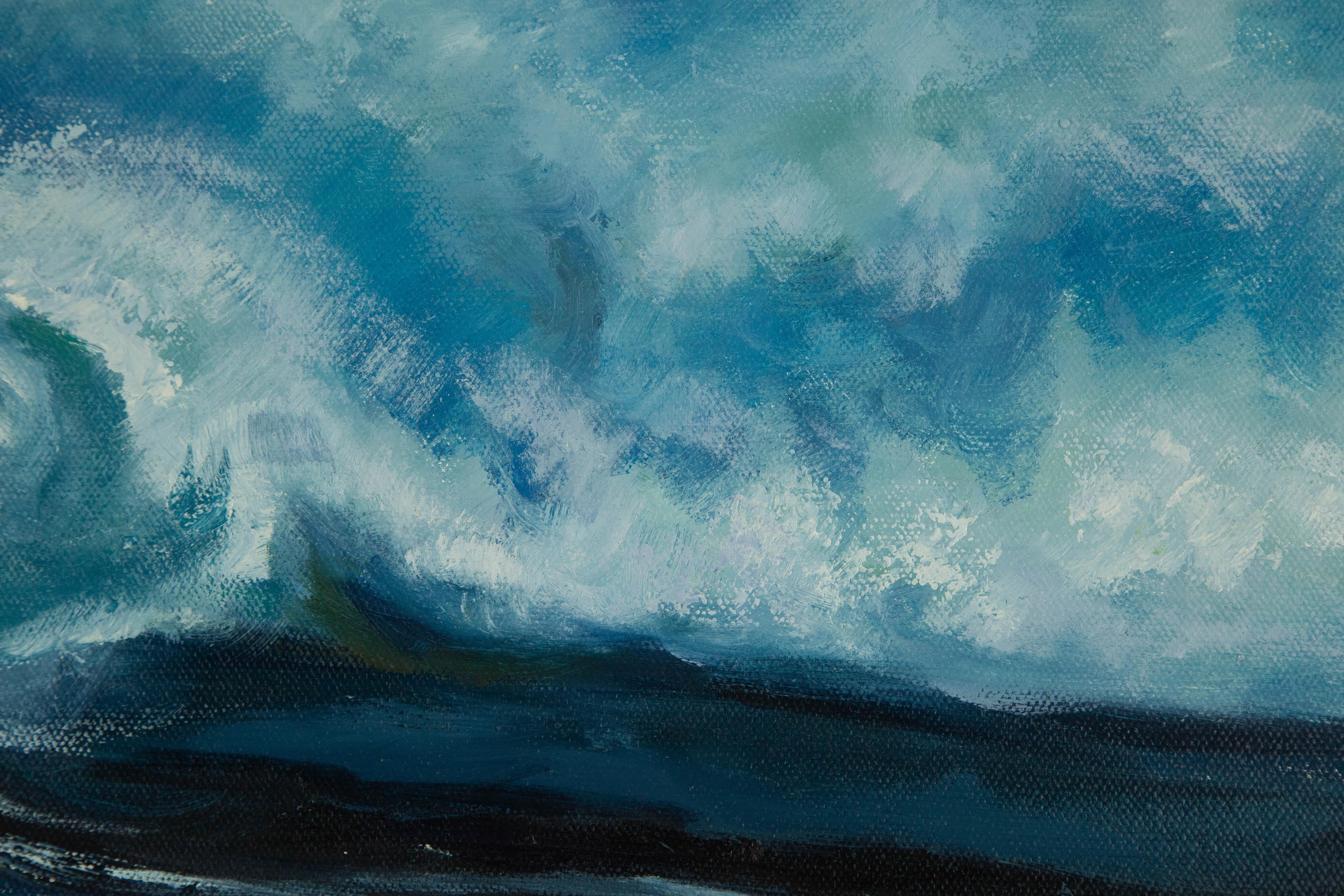 Hailong Li Aquarell Original Öl auf Leinwand „Seascape“ von Hailong Li im Angebot 3