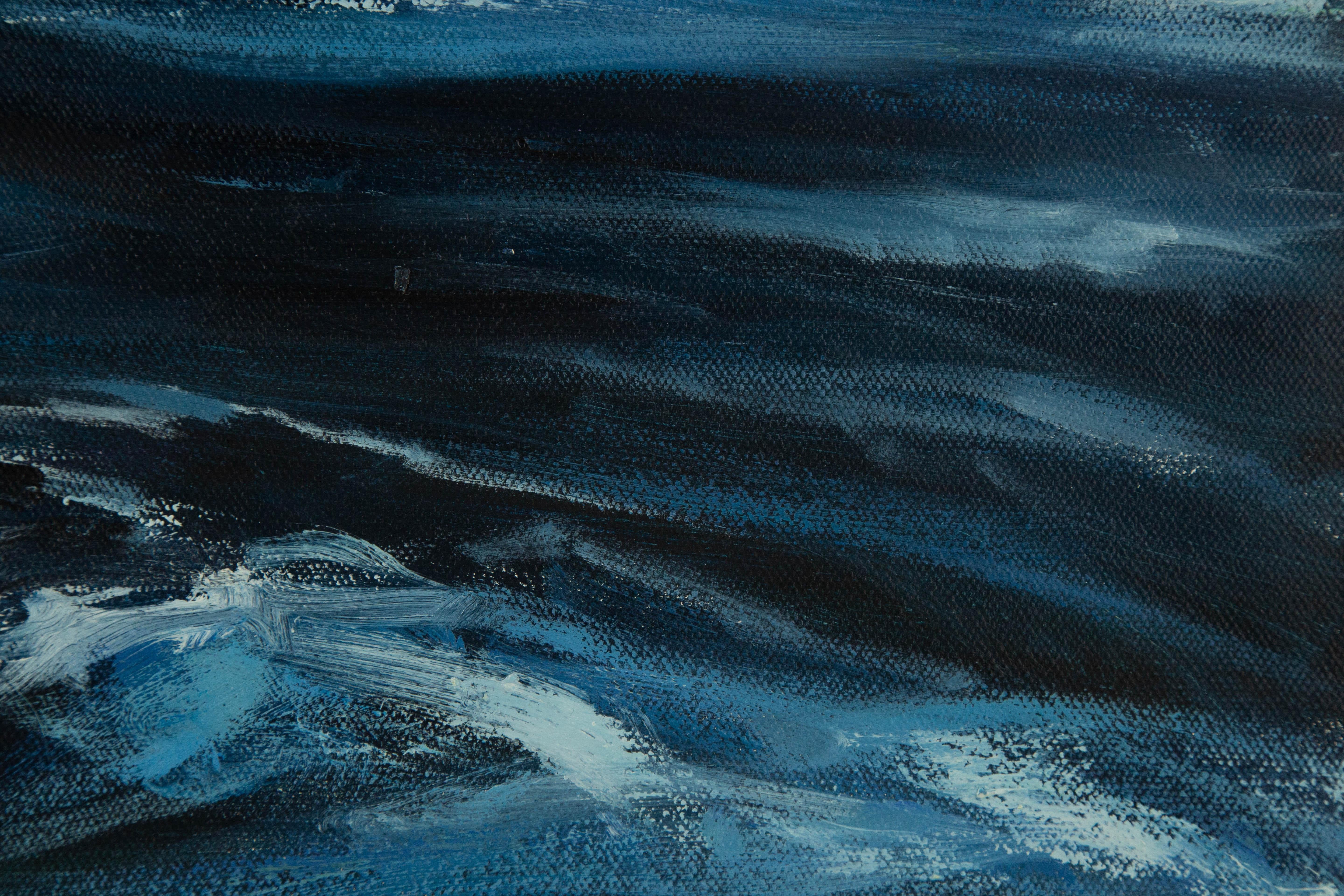Hailong Li Aquarell Original Öl auf Leinwand „Seascape“ von Hailong Li im Angebot 4