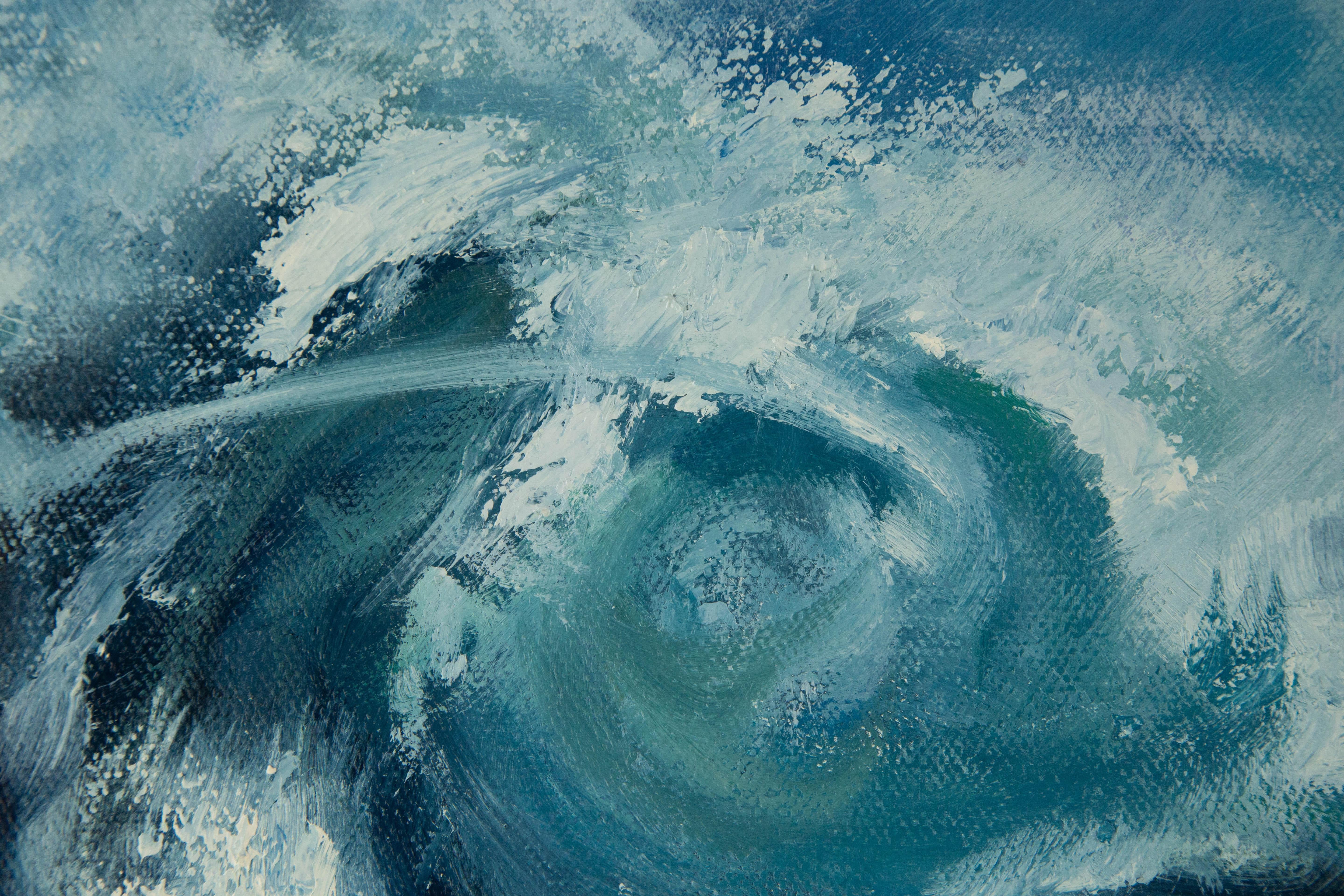 Hailong Li Aquarell Original Öl auf Leinwand „Seascape“ von Hailong Li im Angebot 5
