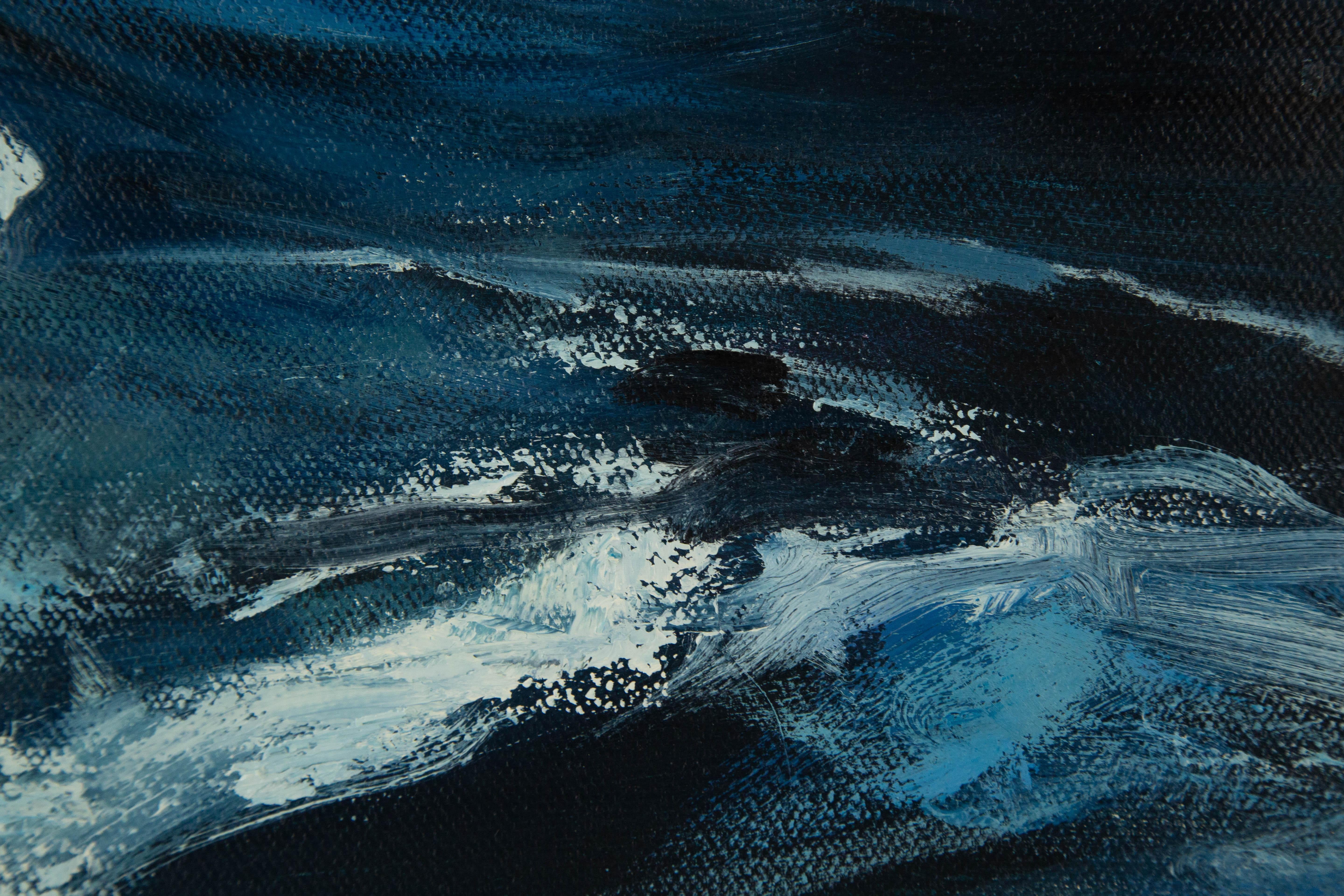 Hailong Li Aquarell Original Öl auf Leinwand „Seascape“ von Hailong Li im Angebot 6