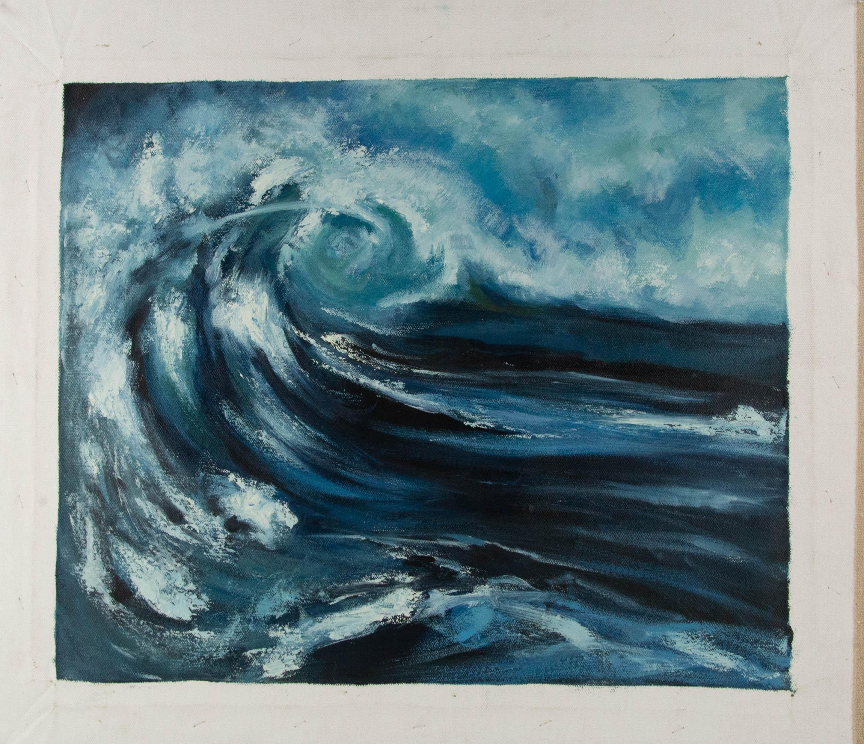 Hailong Li Aquarell Original Öl auf Leinwand „Seascape“ von Hailong Li im Angebot 7