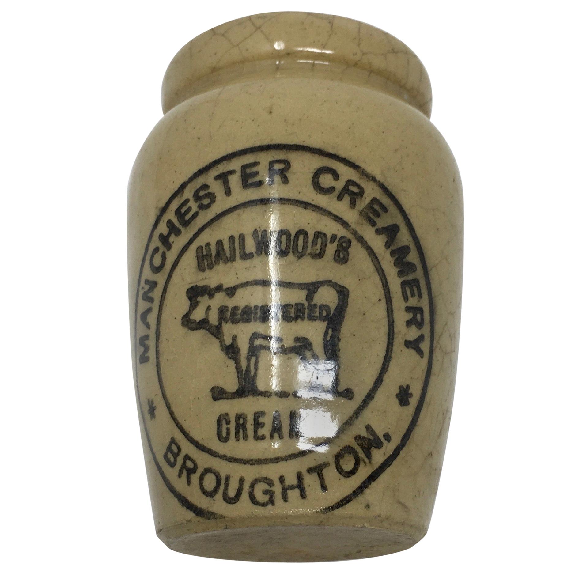 Hailwood's Cream Ironstone Advertising Jar