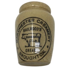 Antique Hailwood's Cream Ironstone Advertising Jar