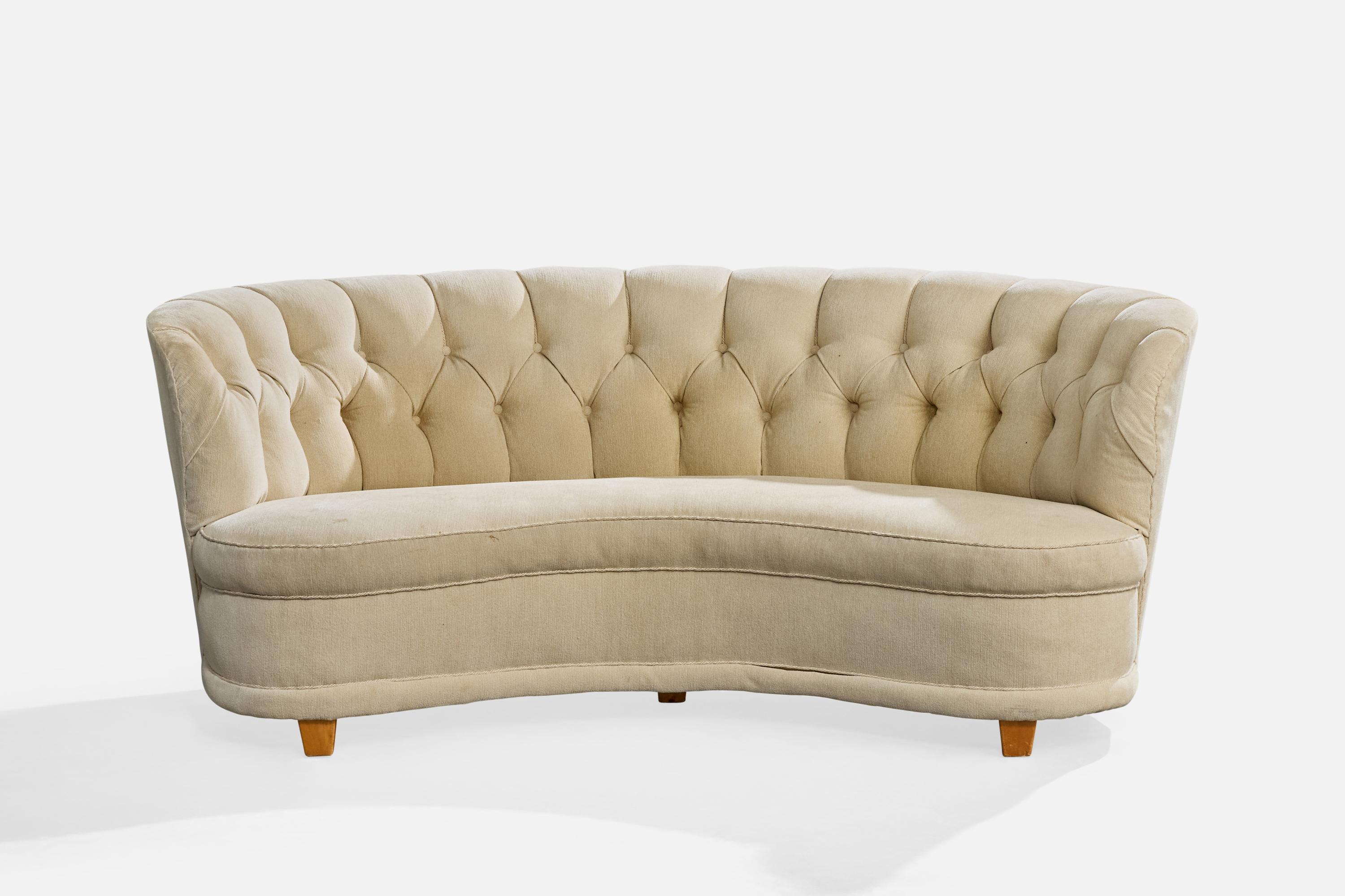 Haimi, Sofa, Wood, Fabric, Finland, 1940s (Skandinavische Moderne) im Angebot