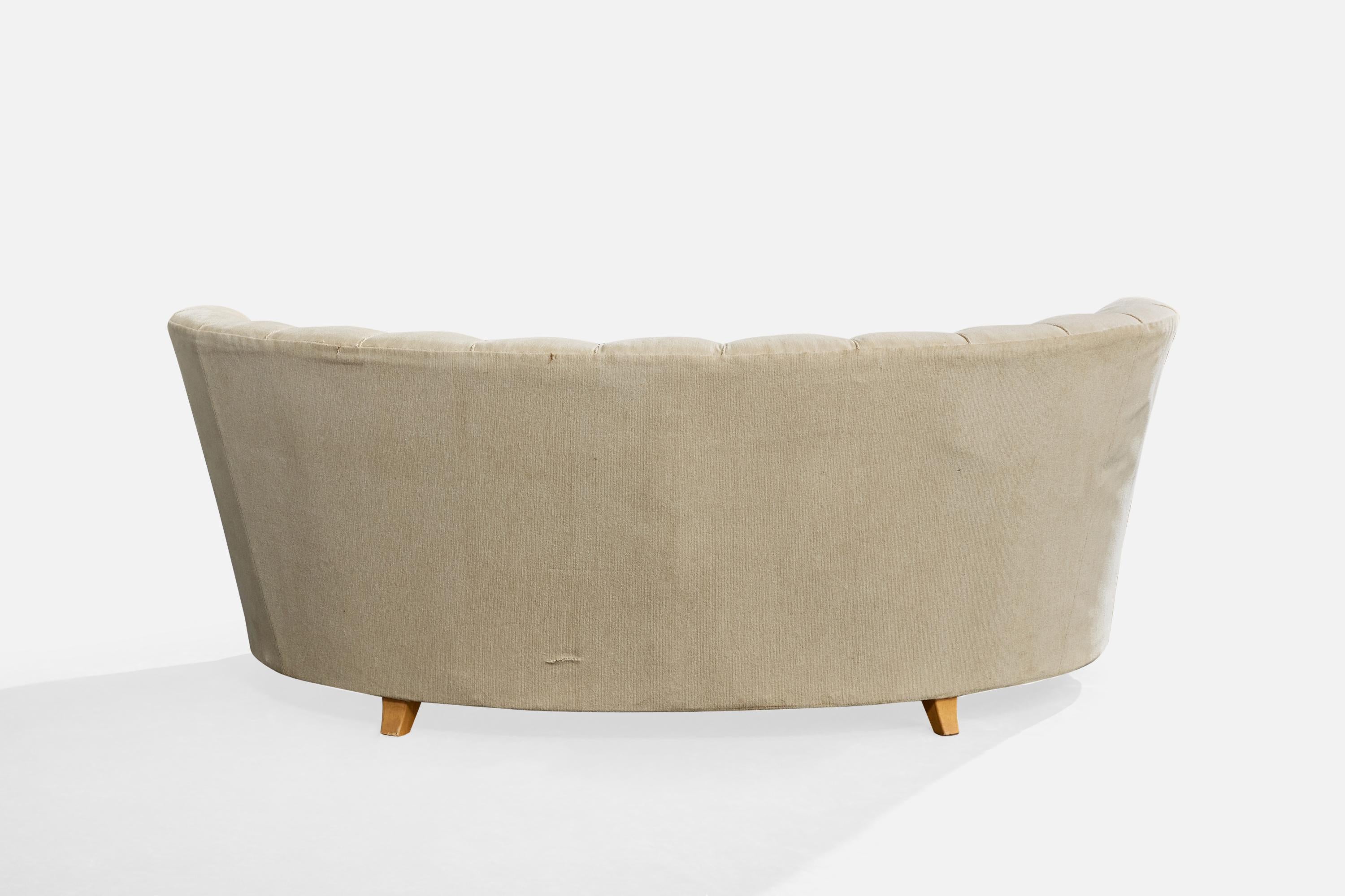 Haimi, Sofa, Wood, Fabric, Finland, 1940s im Zustand „Relativ gut“ im Angebot in High Point, NC