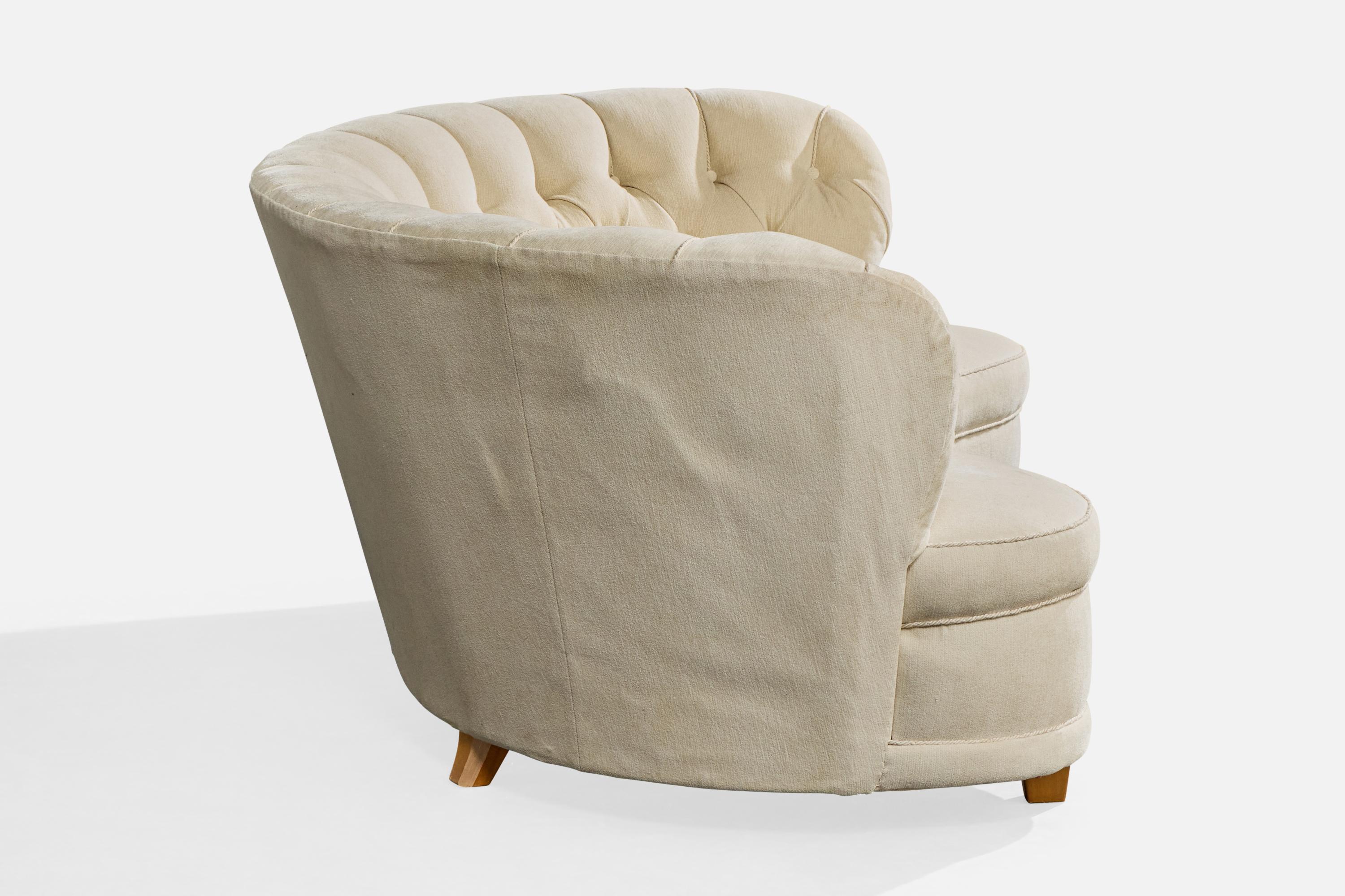 Haimi, Sofa, Wood, Fabric, Finland, 1940s (Mitte des 20. Jahrhunderts) im Angebot