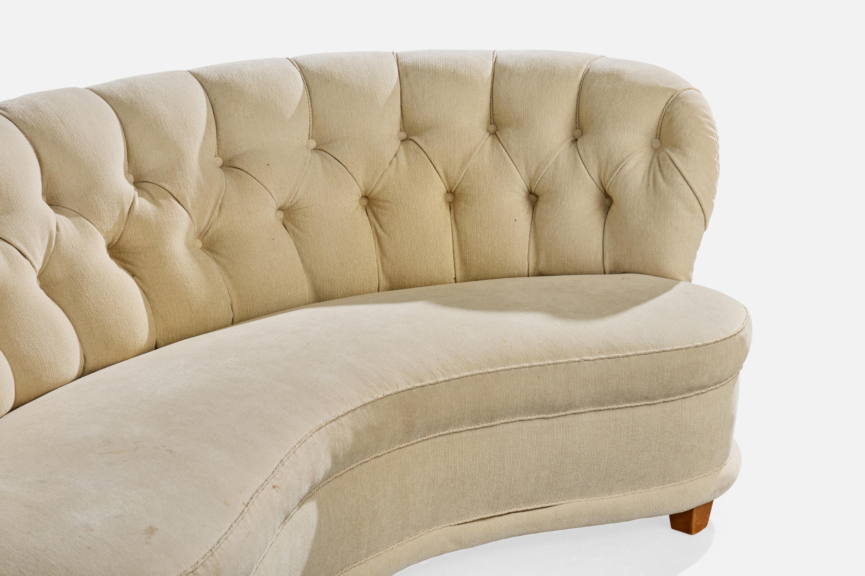 Haimi, Sofa, Wood, Fabric, Finland, 1940s (Stoff) im Angebot