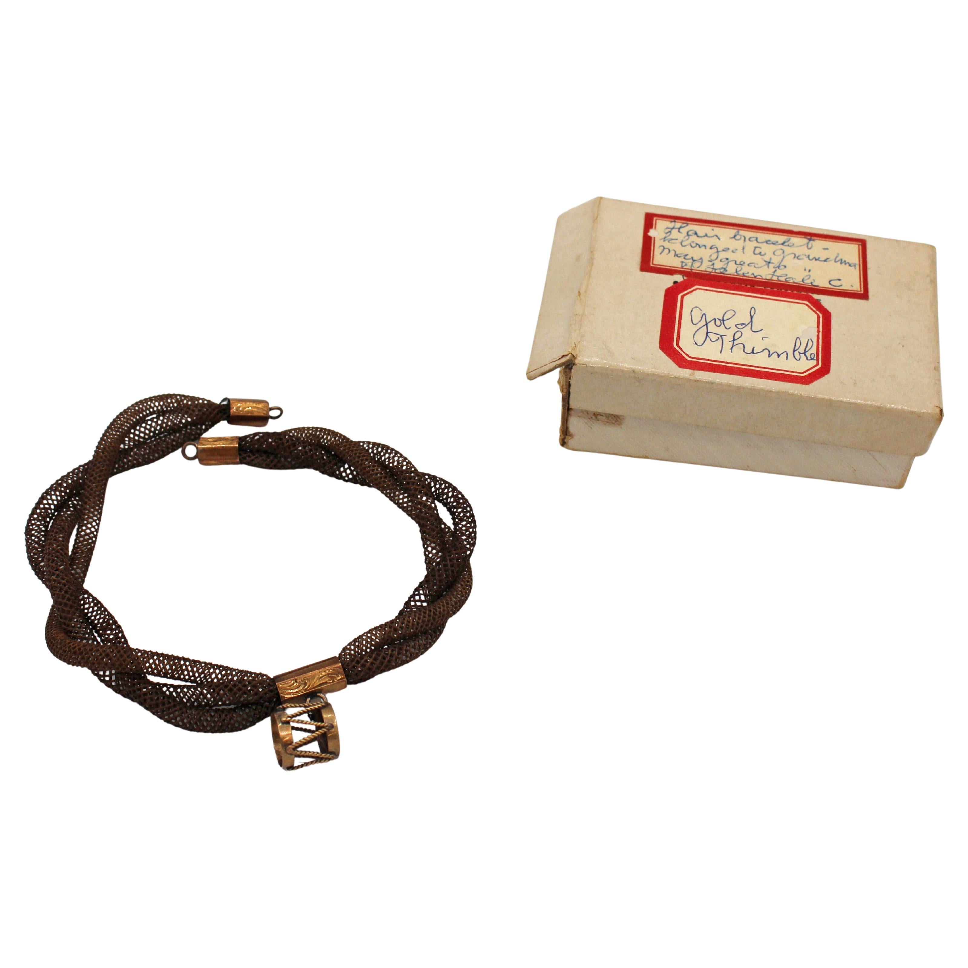 Hair Bracelet Descended From The Mother of Patriot Nathan Hale For Sale