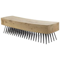 Hair Brush Bench in Solid Natural Cedar