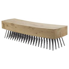 Hair Brush Bench in Solid Natural Cedar