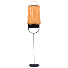 'Hair Extension' Pearl and Neon Orange Sculptural Floor Lamp