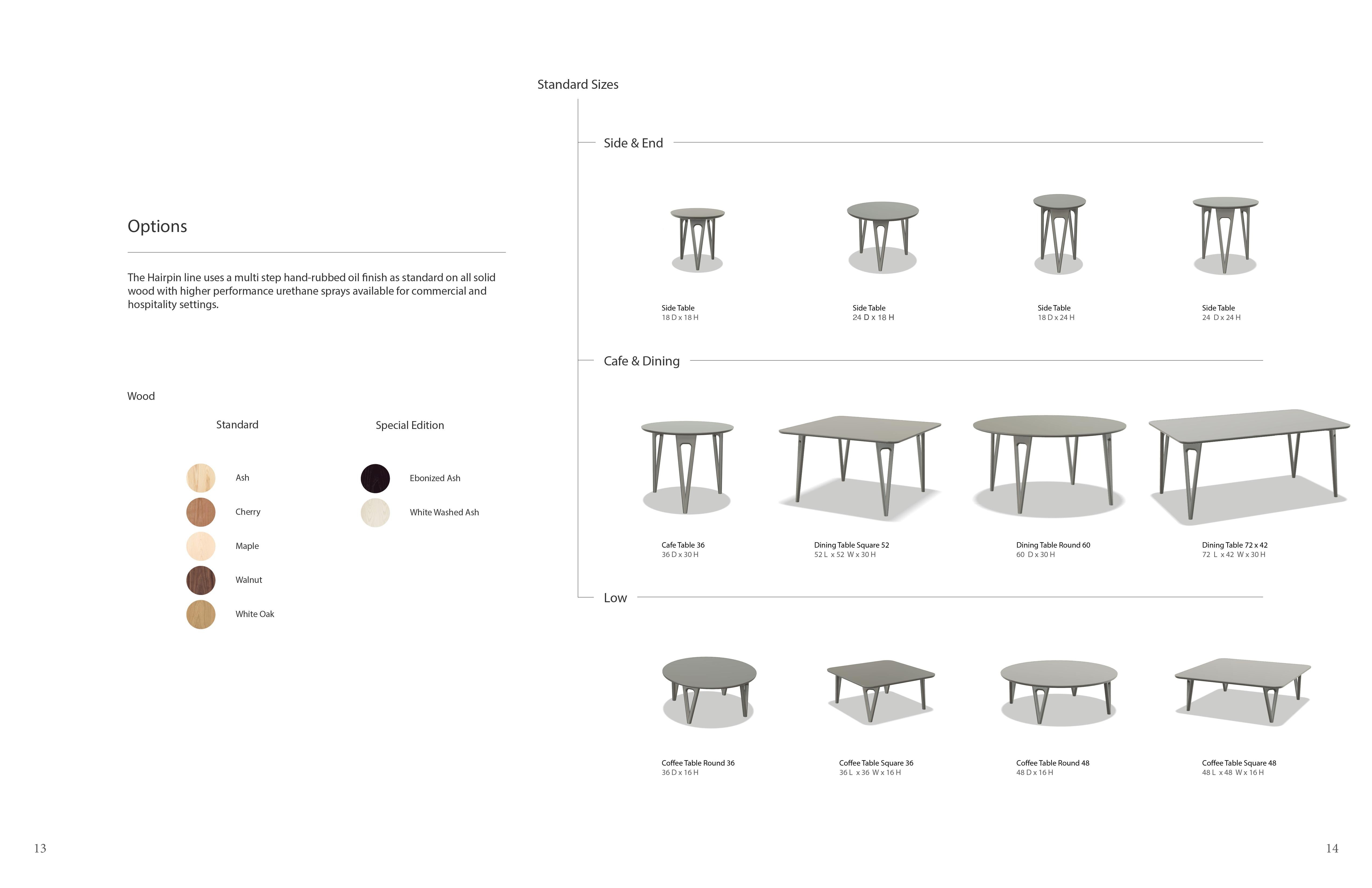 Hairpin Dining Table 36 Round, Walnut Hardwood, Center Table, Foyer Table  For Sale 3