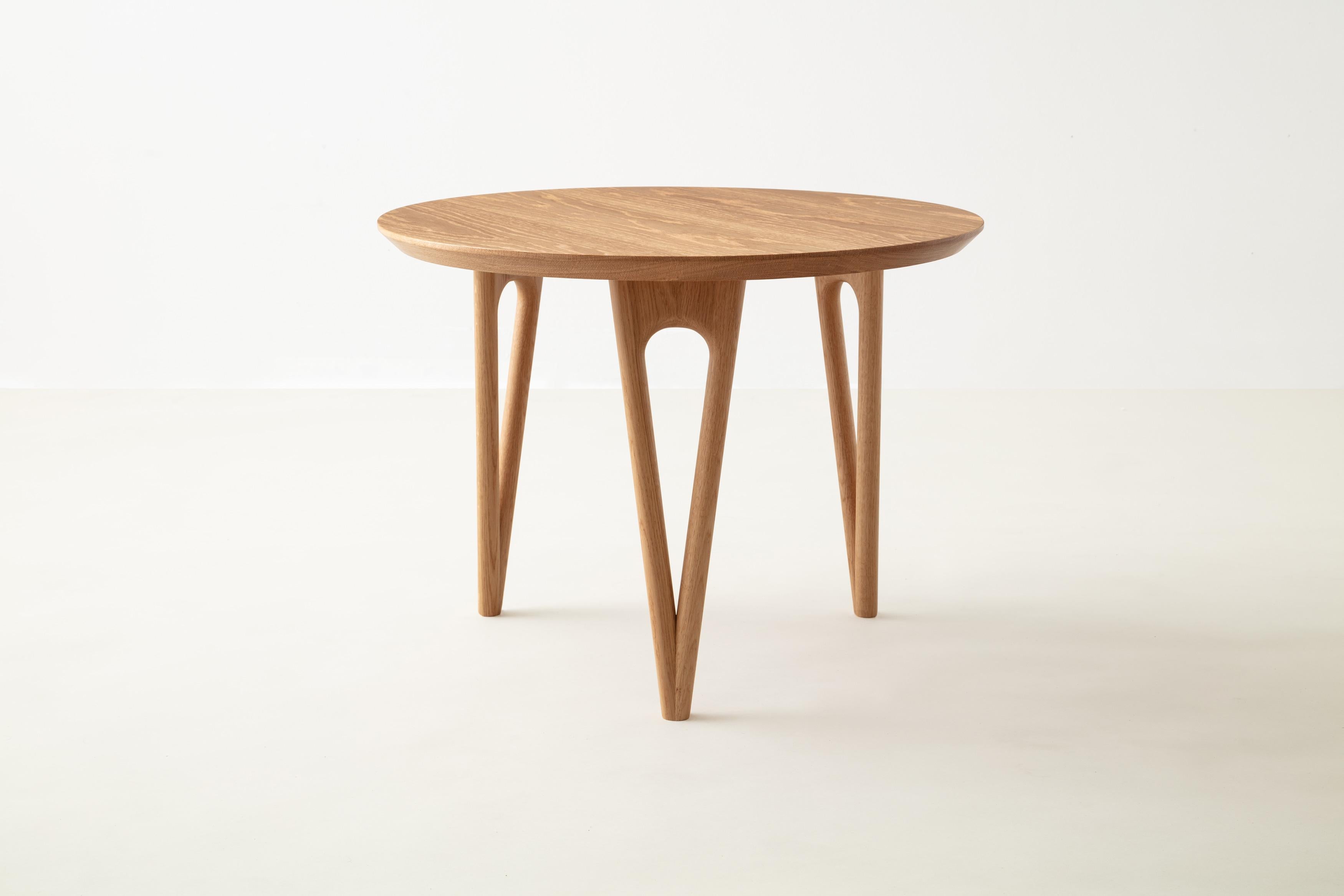 The hair pin table uses a solid wood interpretation of a classic leg giving new style to this seemingly traditional support.

Shown in white oak and also available in ash, cherry, maple or walnut.

Sizes available: 
18
