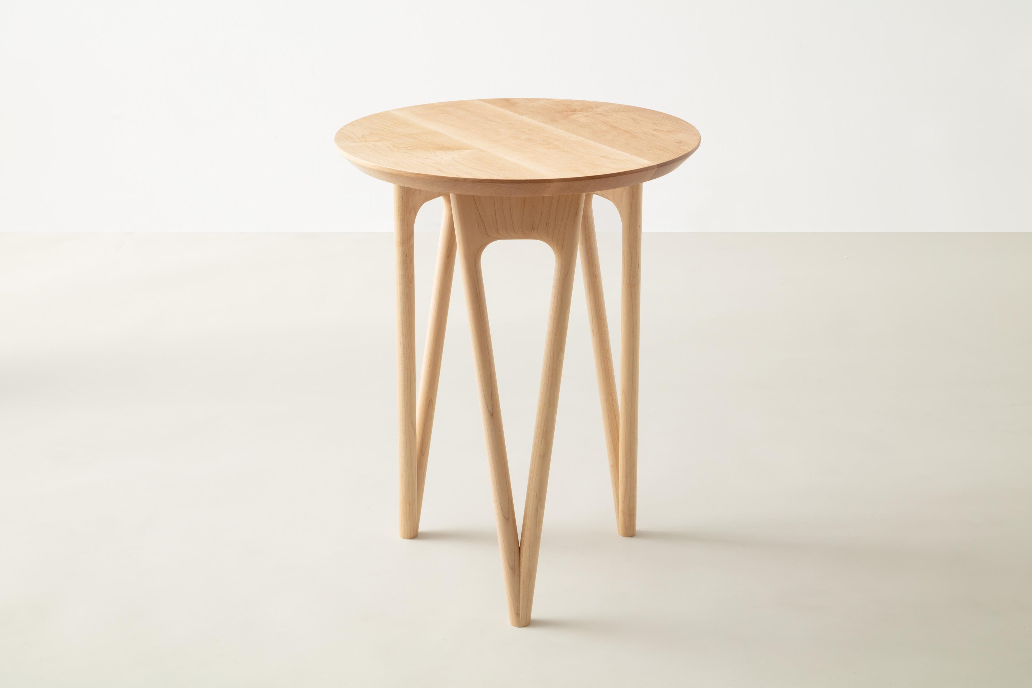 The hair pin table uses a solid wood interpretation of a classic leg giving new style to this seemingly traditional support.

Shown in maple and also available in ash, cherry, walnut or white oak. 

24