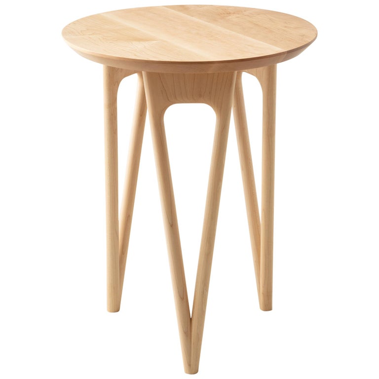 Hair Pin Side Table Shown In Hard Maple, Solid Wood Coffee Tables Made In Usa