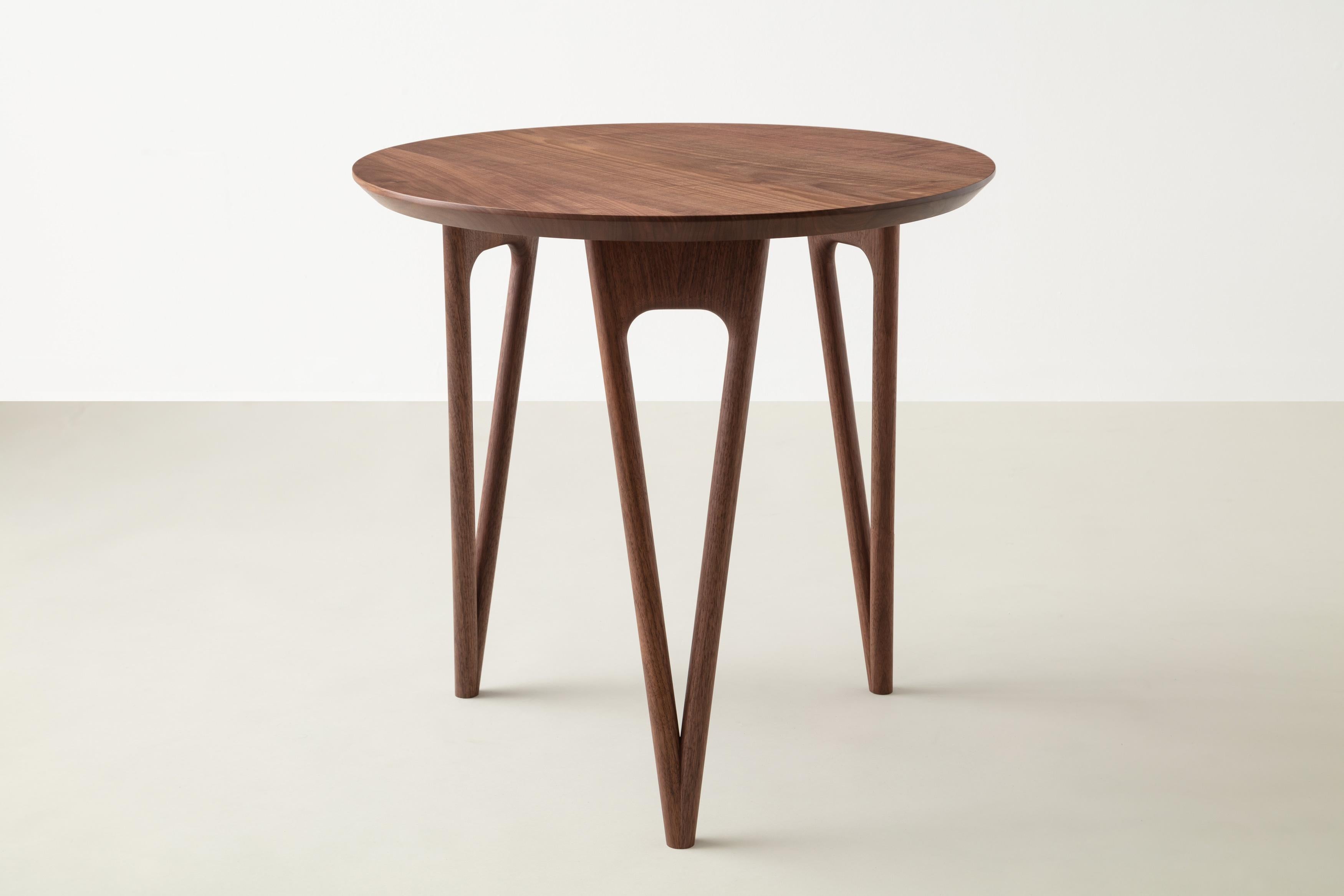 The hair pin table uses a solid wood interpretation of a classic leg giving new style to this seemingly traditional support.
Shown in walnut and also available in ash, cherry, maple or white oak. 

24