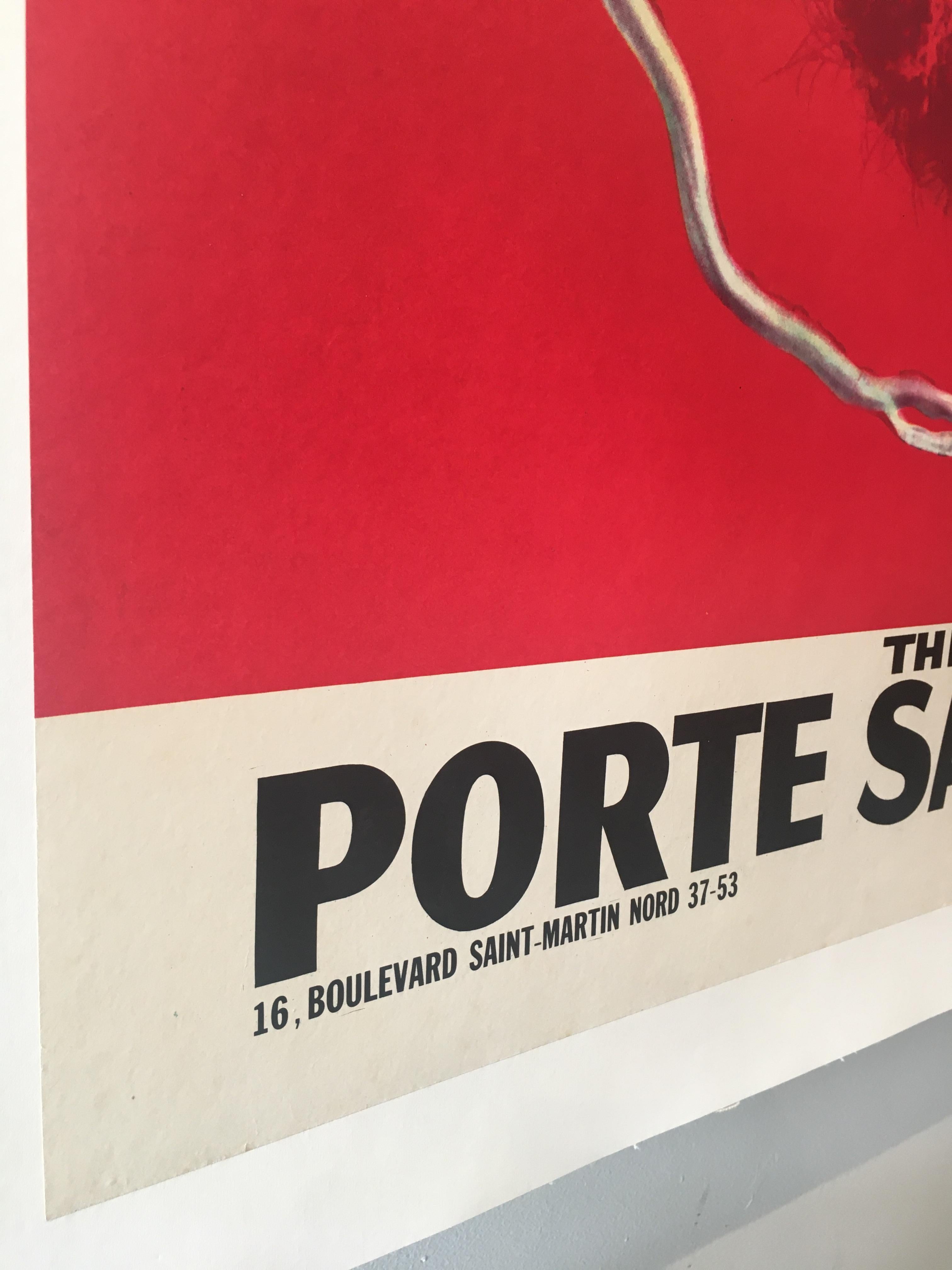 Paper Hair Theatre De La Porte Saint-Martin Original Vintage Poster, Circa 1960 For Sale
