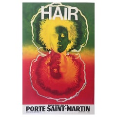 Hair Theatre De La Porte Saint-Martin Original Vintage Poster, Circa 1960