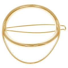 Hairclip Silver 18 Karat Gold-Plated Snake Chain Hairclip Greek Jewelry