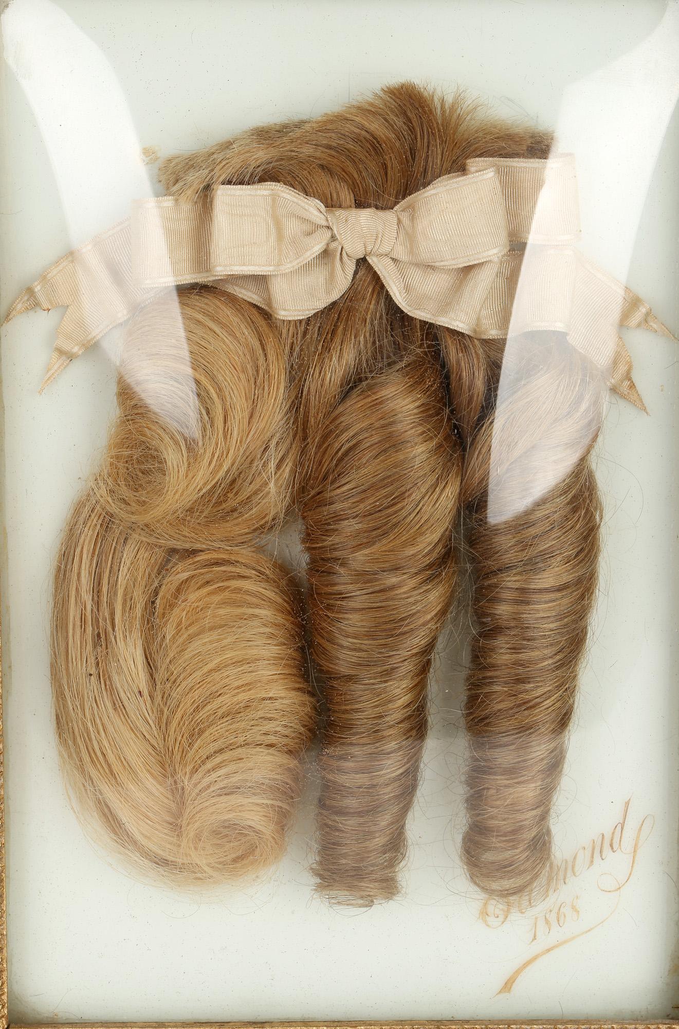 Hairdresser Interest French Parisian Framed Hair Advertising Samples 1868 For Sale 3