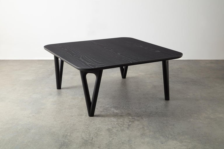 The hairpin table uses a solid wood interpretation of a classic leg giving new style to this seemingly traditional support.

Shown in special edition ebonized ash. 

Available in made to measure shapes and sizes

Wood in ash, cherry, maple,