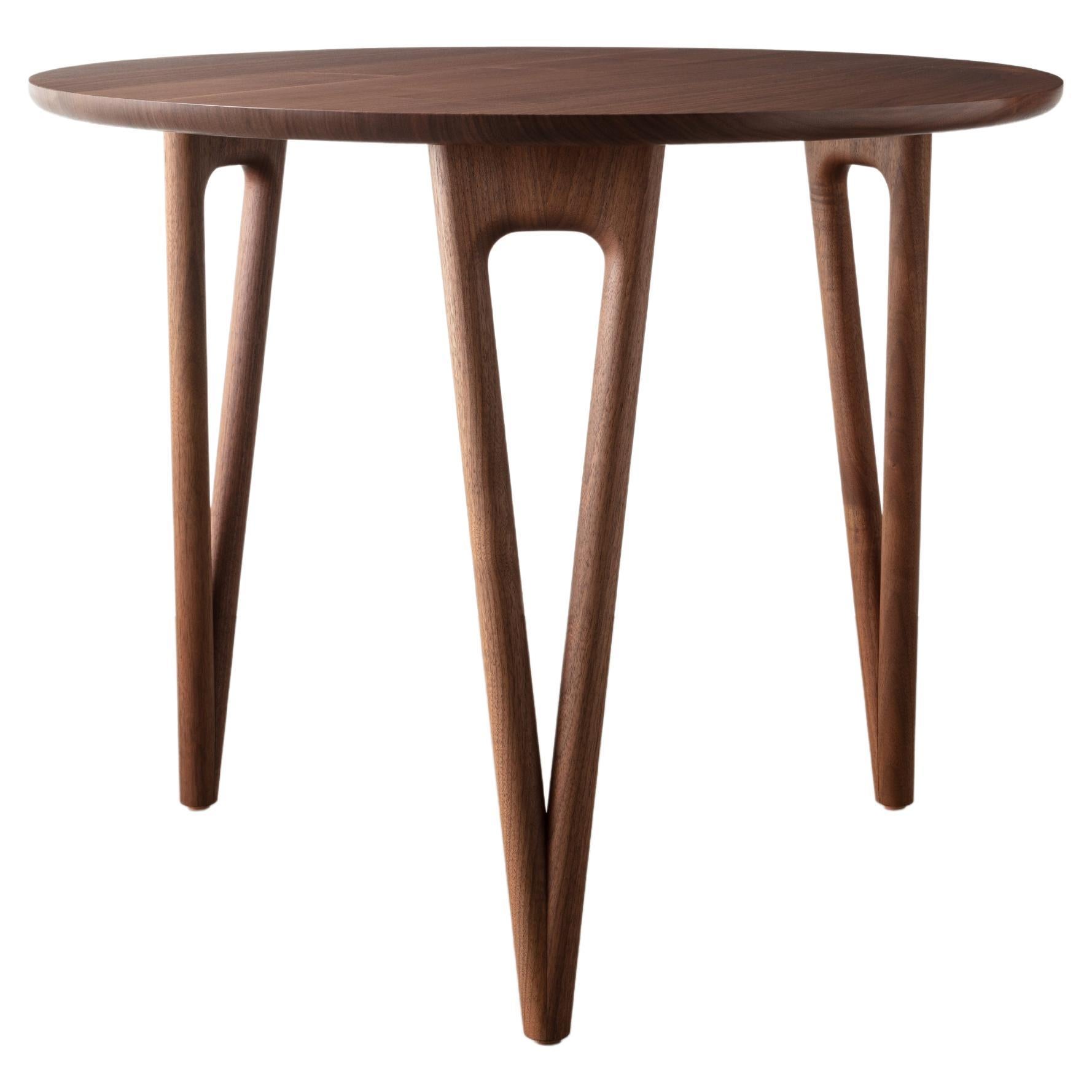Hairpin Dining Table 36 Round, Walnut Hardwood, Center Table, Foyer Table 