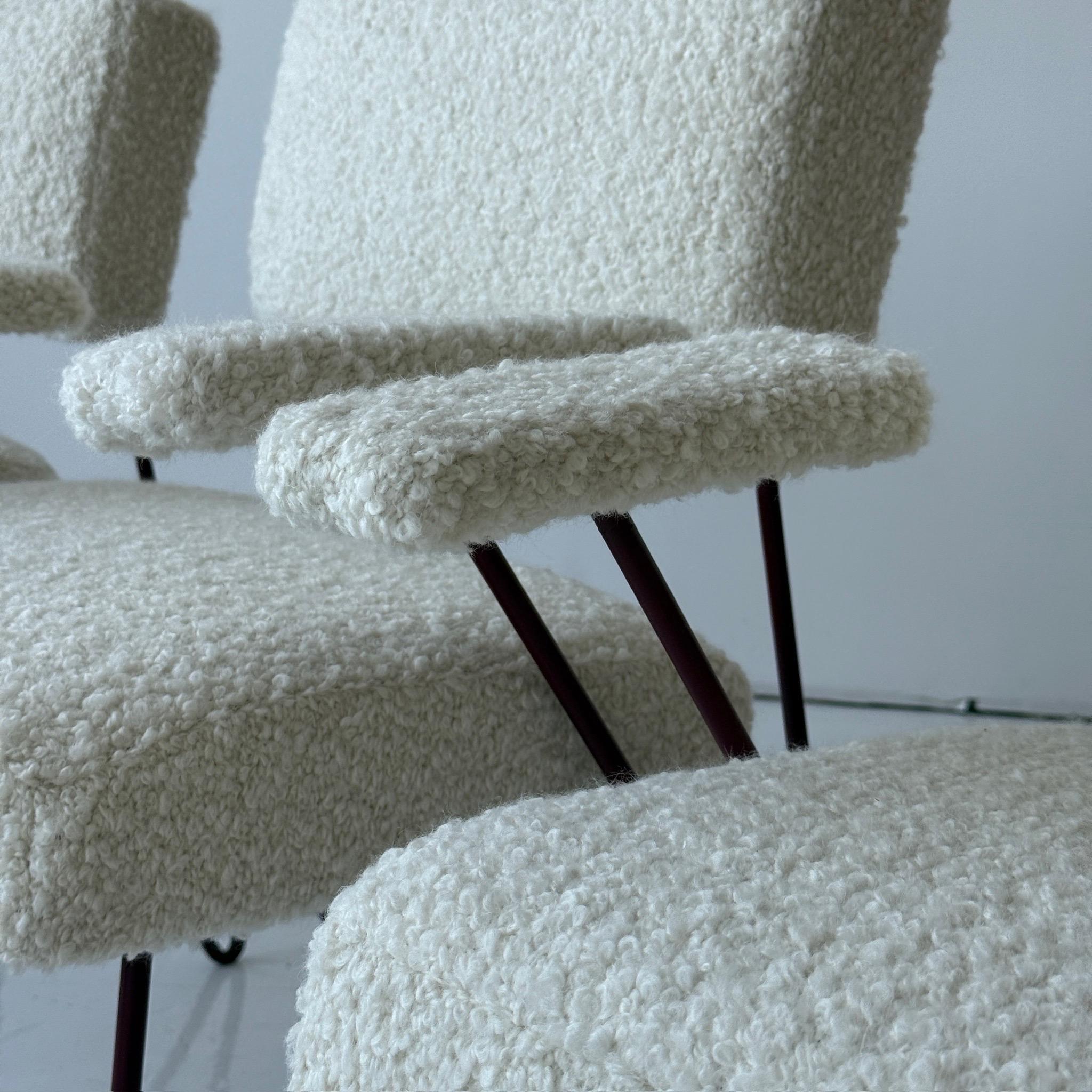 Mid-Century Modern Chaises de salle à manger en fer à épingles à cheveux par Dorothy Schindele en vente