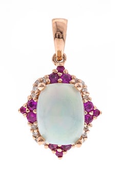 Haisley 10K Rose Gold Cushion-Cat Opal Pendant