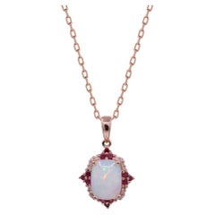 Haisley 10K Rose Gold Cushion-Cat Opal Pendant