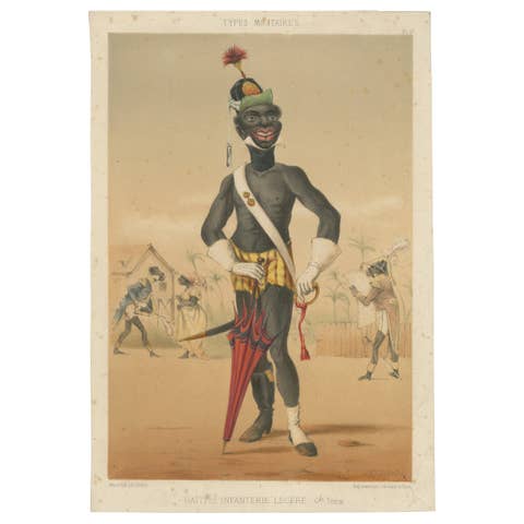 Haiti Light Infantry, Types Militaires – Antique Caricature Lithograph, ca.1862