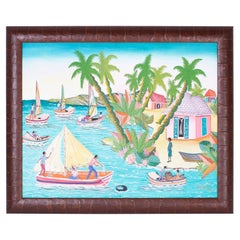 Haitian Acrylic Painting on Board by Sorel
