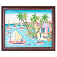 Haitian Acrylic Painting on Board by Sorel