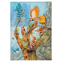 Oiseaux haïtiens perchés sur une écaille d'arbre
