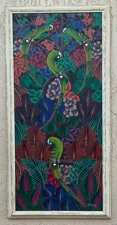Haitian Folk Art Masterpiece , Acrylic On Canvas Painting