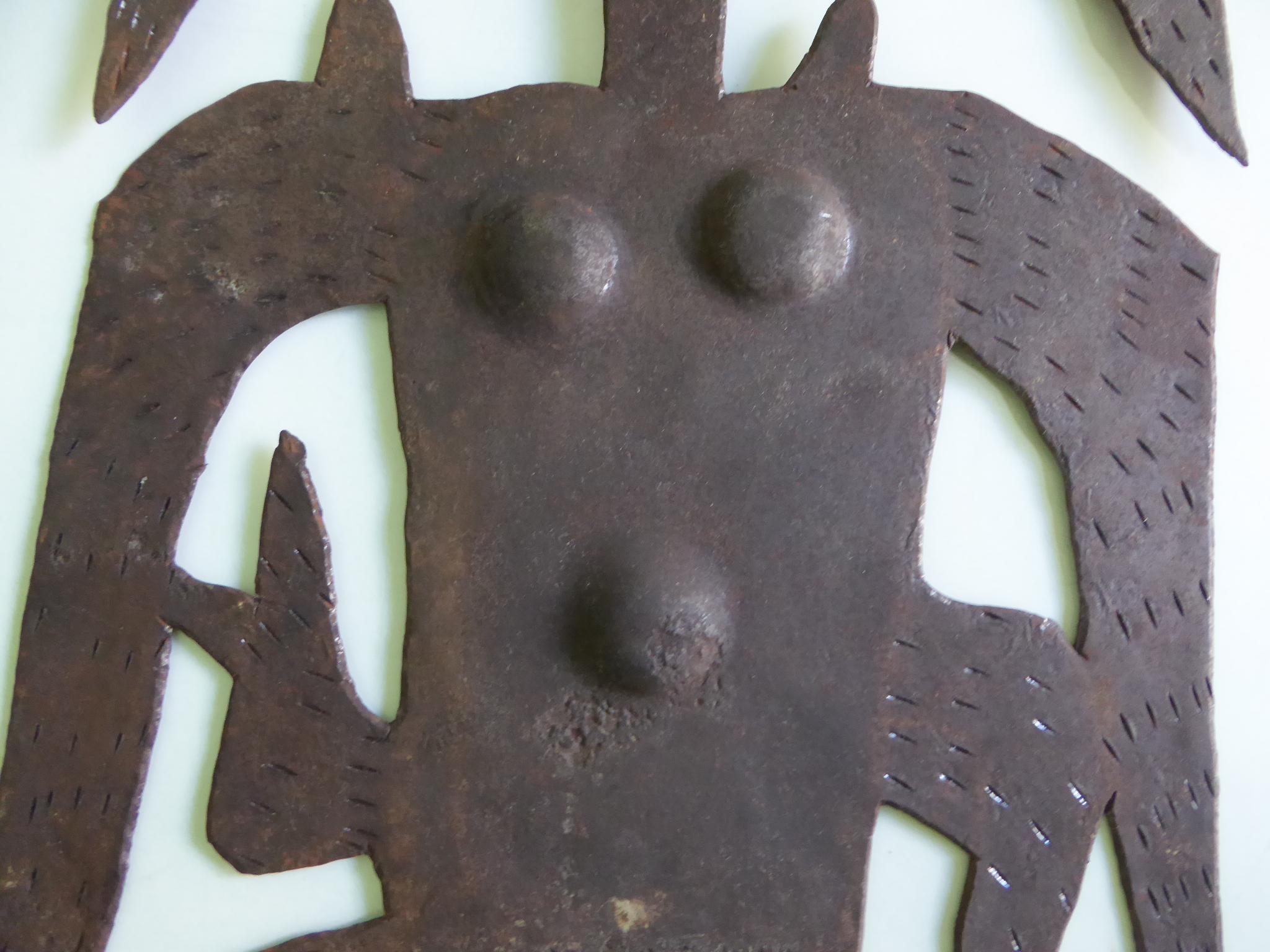 Haitian Naive Oil Drum Metal Wall Mounted Sculpture Haiti 1960s In Good Condition For Sale In Miami, FL