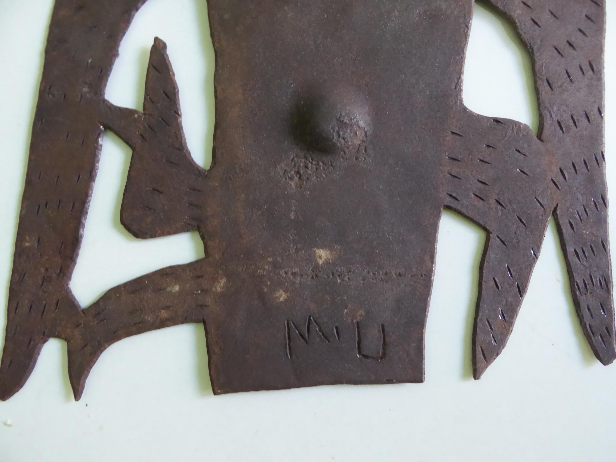 Mid-20th Century Haitian Naive Oil Drum Metal Wall Mounted Sculpture Haiti 1960s For Sale