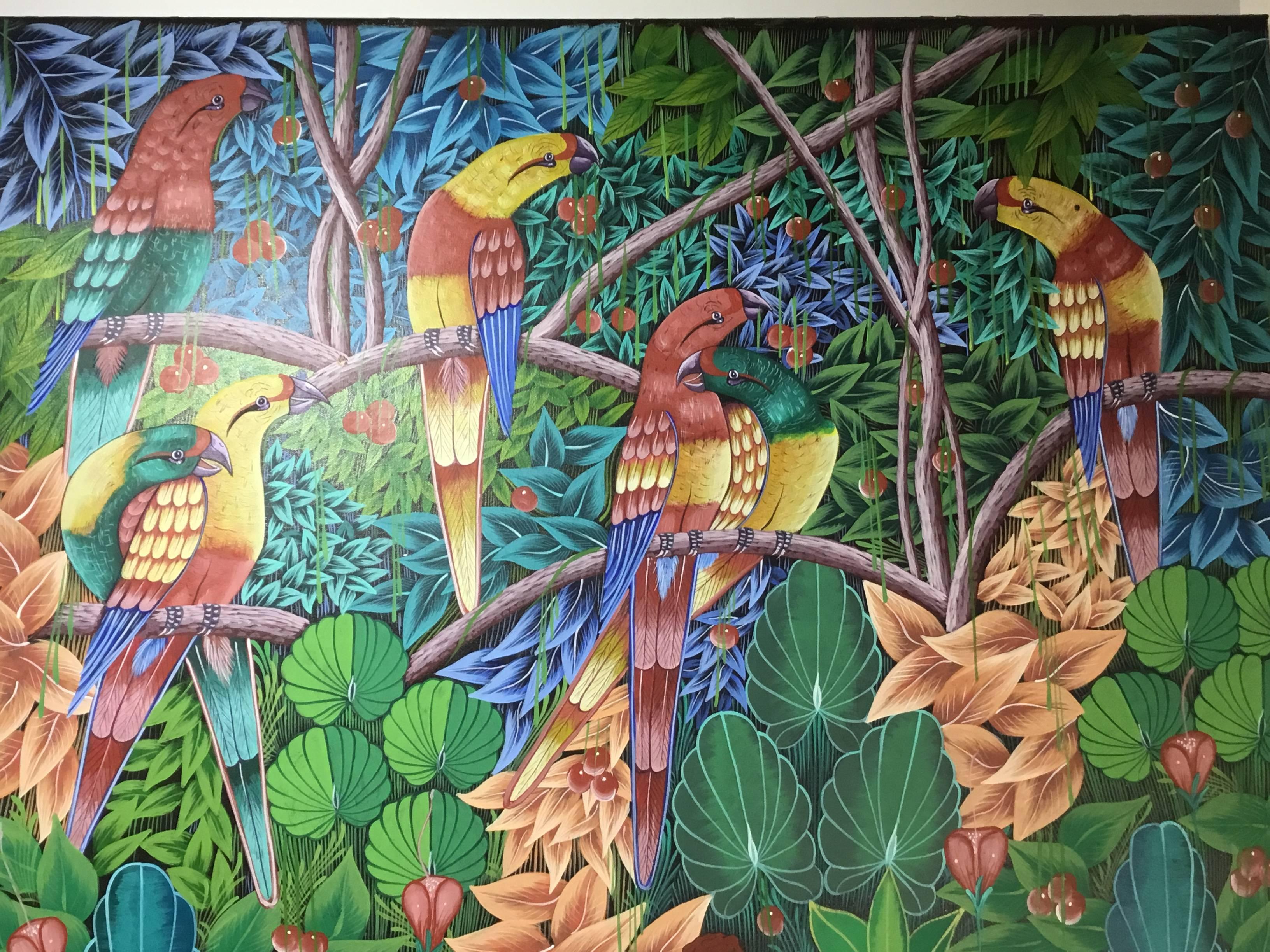 Haitian Oil Painting on Canvas For Sale 1