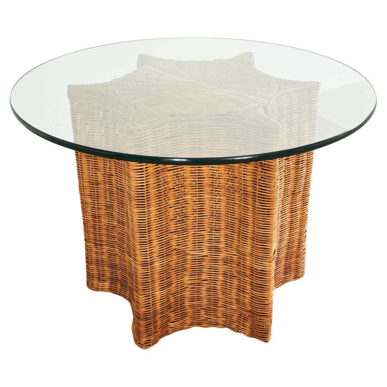 Haitian Organic Modern Woven Rattan Starfish Dining Table For Sale at ...